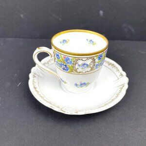 Vintage Seltmann Weiden Bavaria “Forget-Me-Not” Demitasse Cup & Saucer – Germany